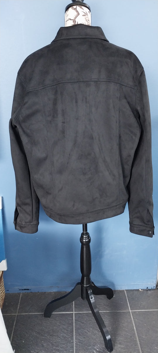 Tarnish Mens Faux Suede Blak Jacket Size XL