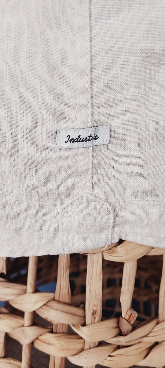 Industrie 100% Linen Long Sleeve Shirt Oatmeal Size S