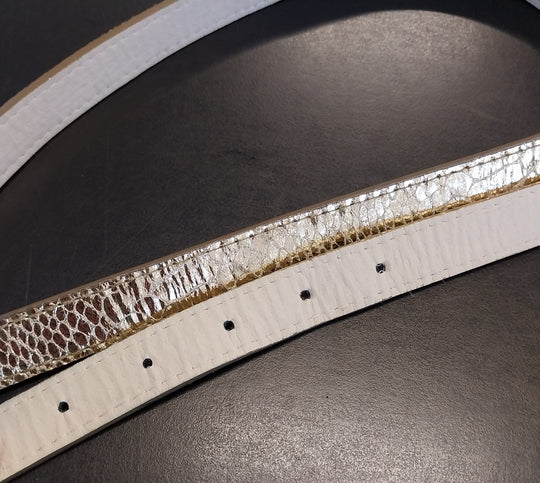 Karen Walker Gold Faux Snakeskin Pattern Belt Size M