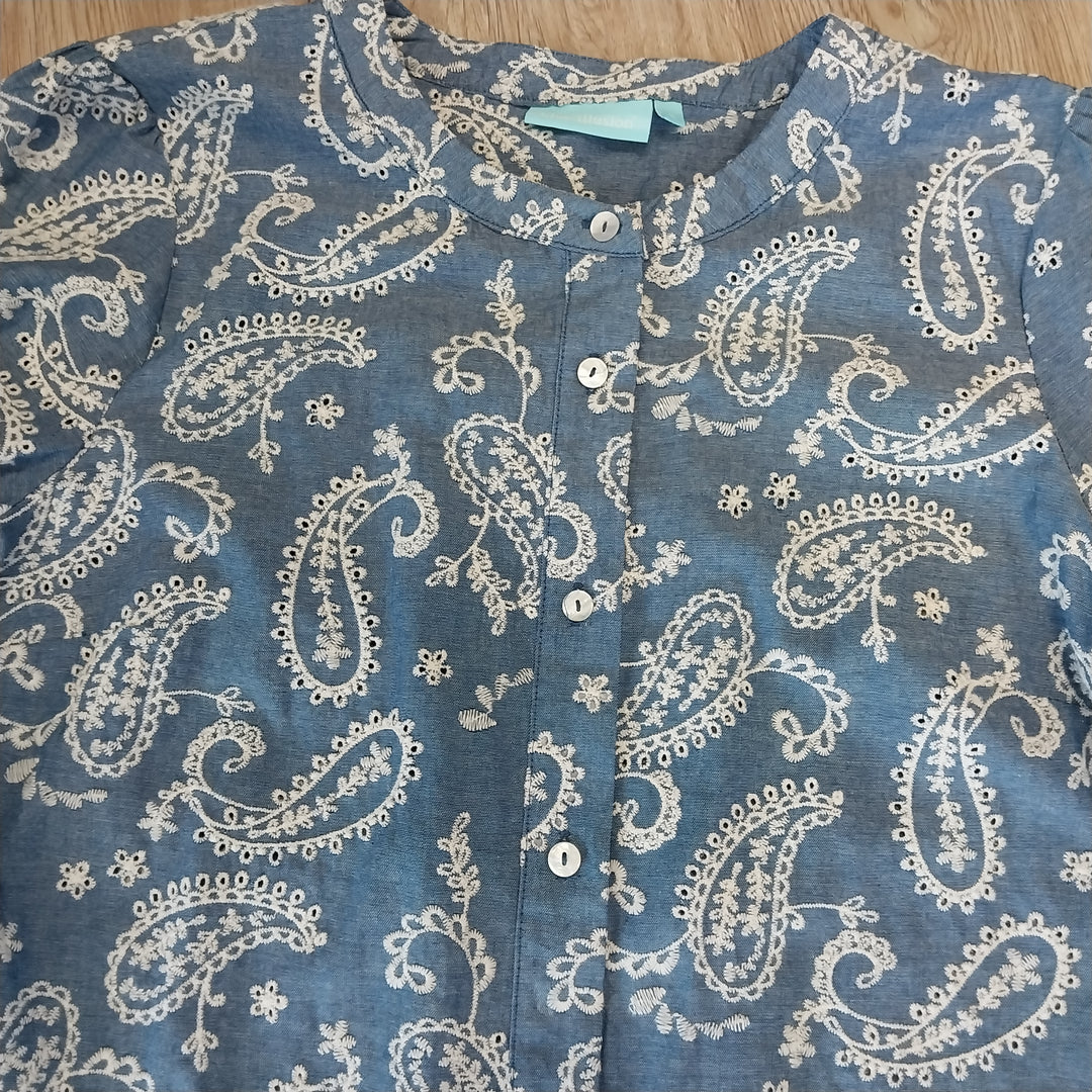 Blue Illusion  Paisley Shirt Size L