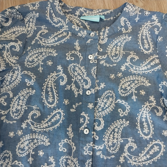 Blue Illusion  Paisley Shirt Size L