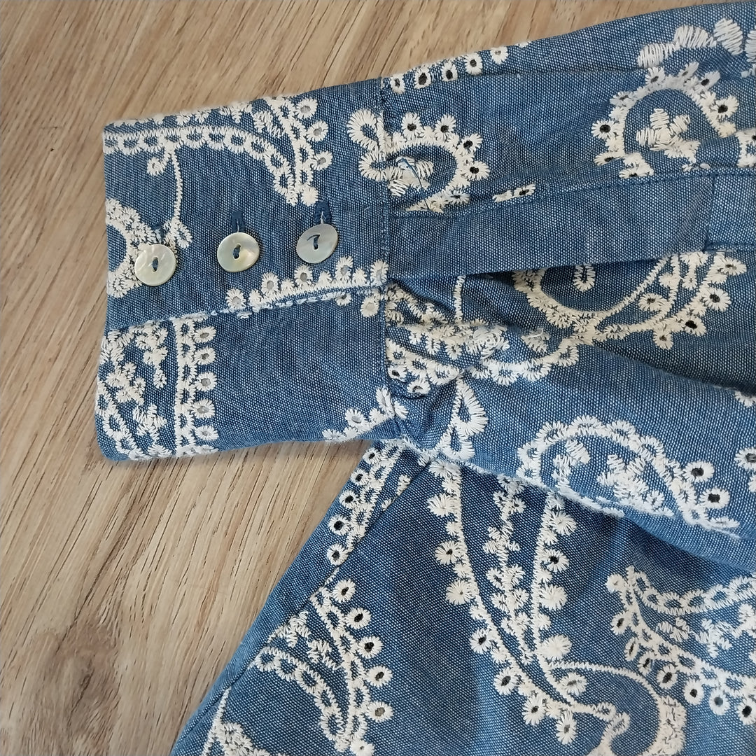 Blue Illusion  Paisley Shirt Size L