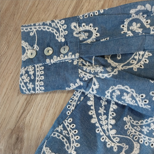 Blue Illusion  Paisley Shirt Size L