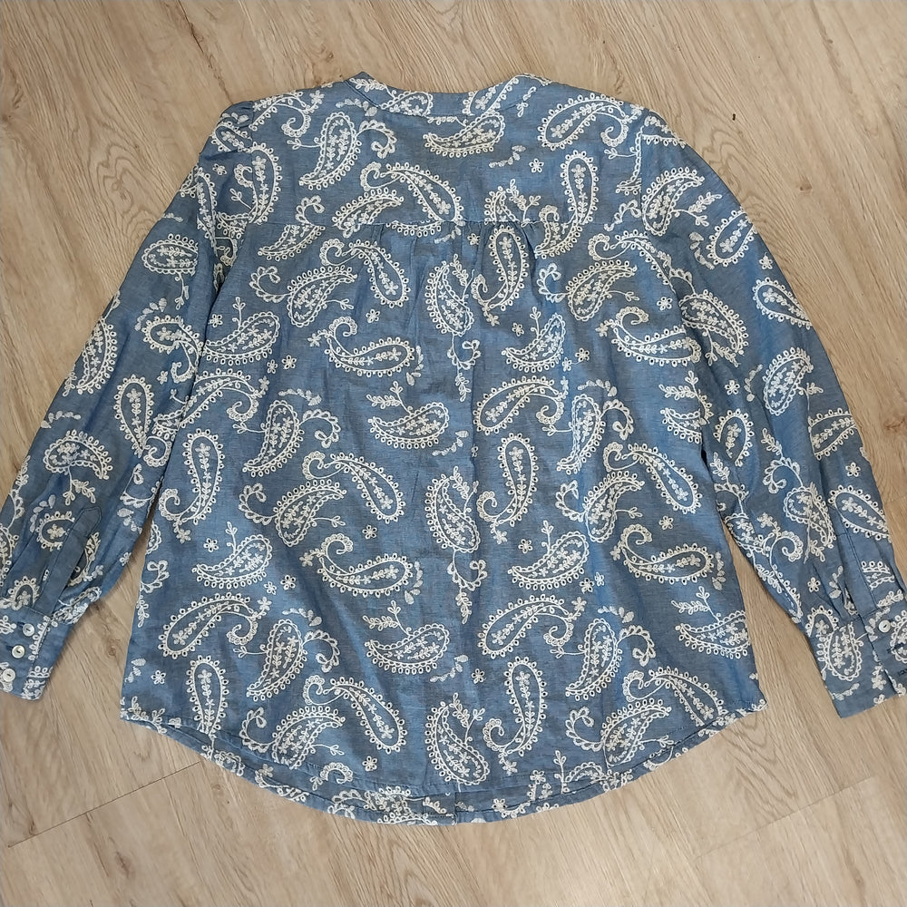 Blue Illusion  Paisley Shirt Size L