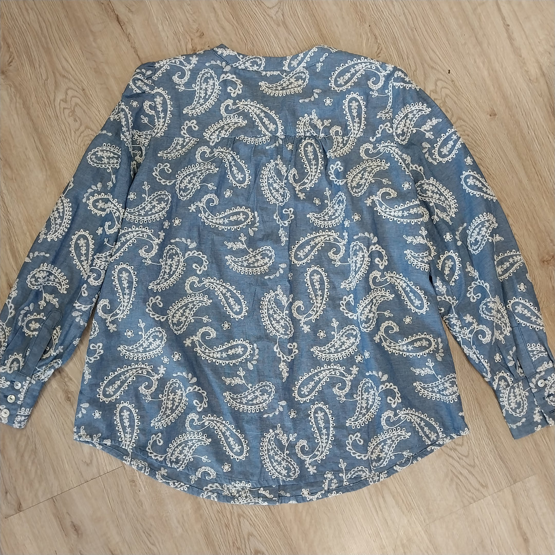 Blue Illusion  Paisley Shirt Size L