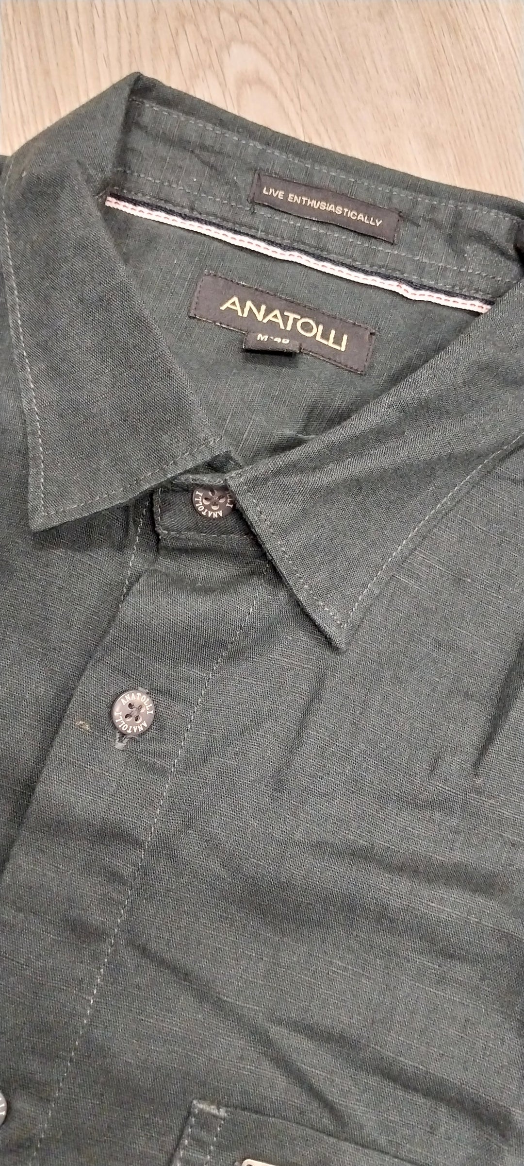 Anatolli Mens Shirt Deep Green Linen Mix Size M-40