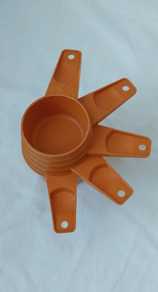 Vintage Tupperware Orange Measuring Cups