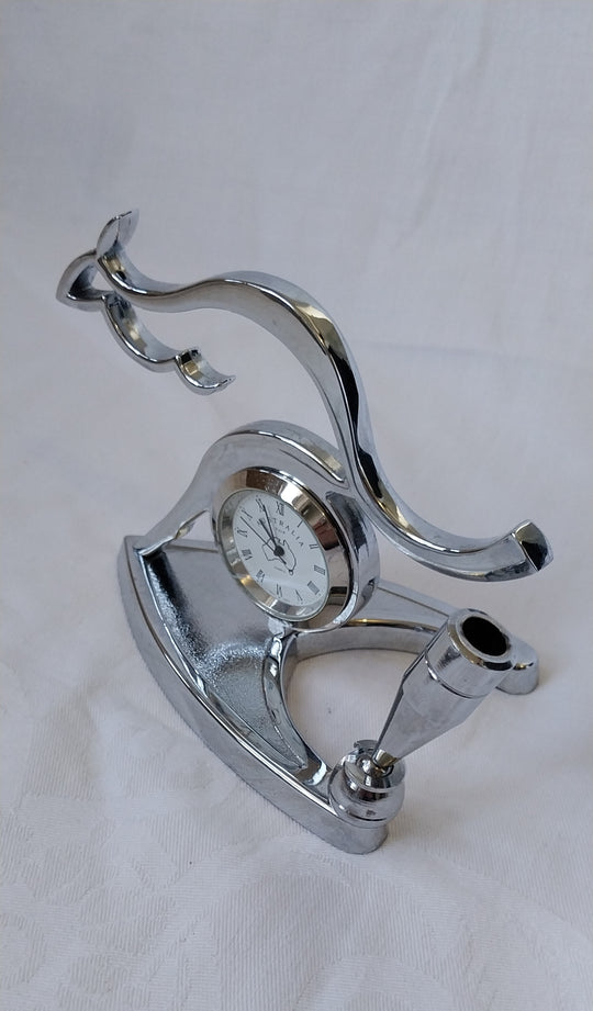 Vintage Desk Clock & Pen Holder