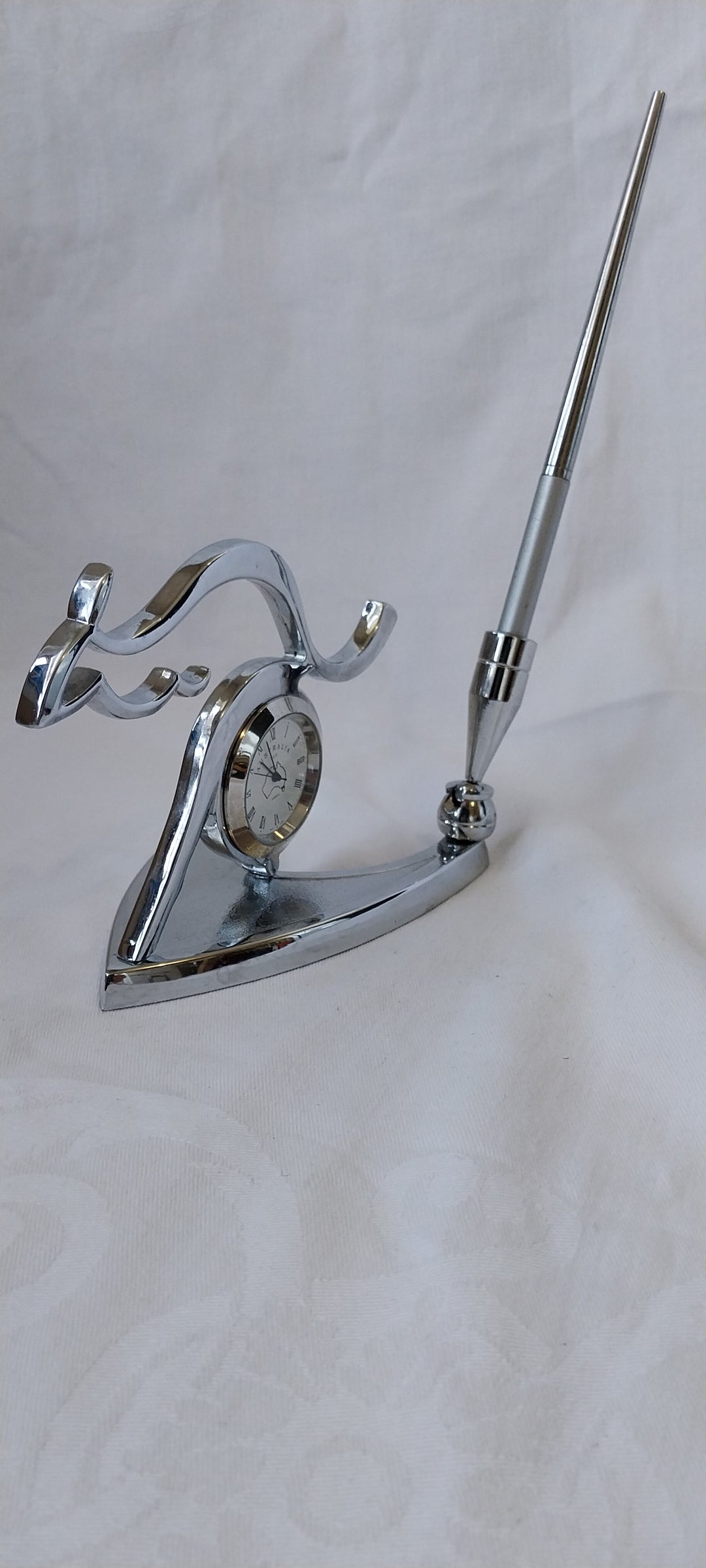 Vintage Desk Clock & Pen Holder