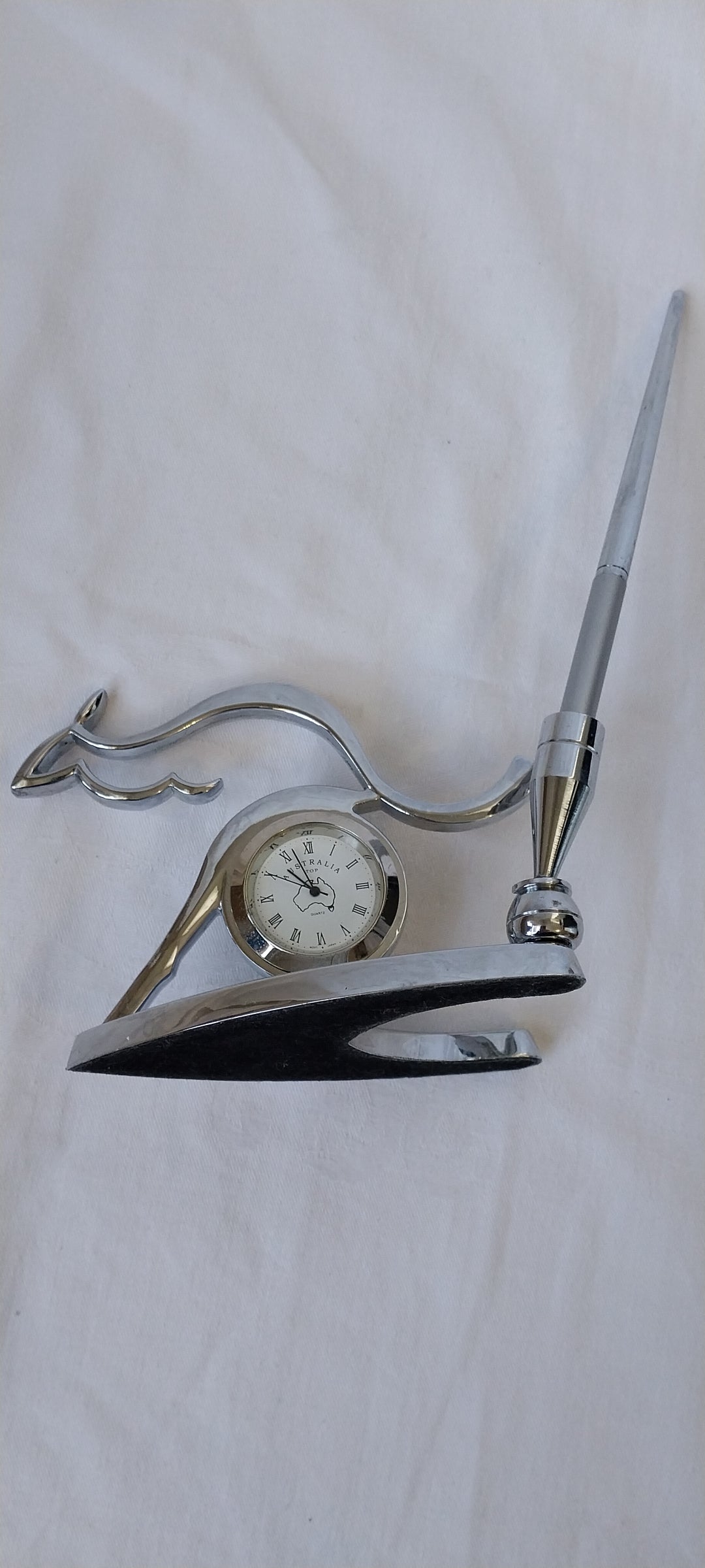 Vintage Desk Clock & Pen Holder