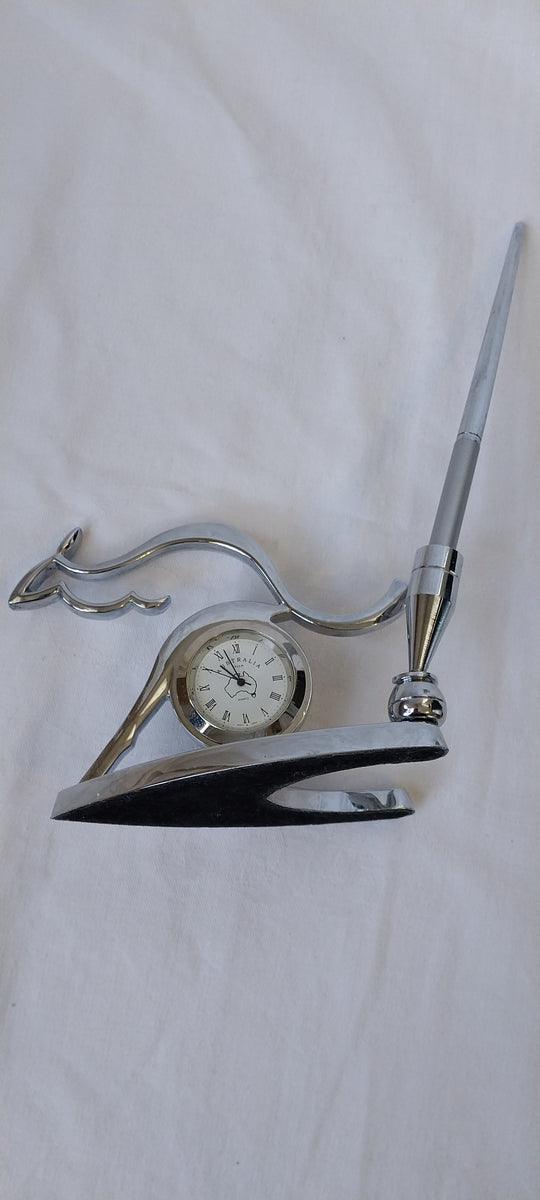 Vintage Desk Clock & Pen Holder