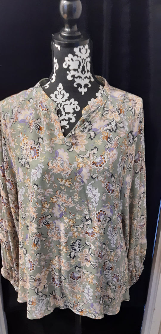 Yours Truly Darcy print blouse size XL