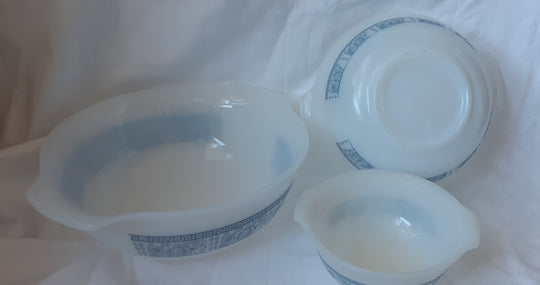 Glasbake bowls made in USA J2354 J2356 J2357
