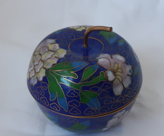 Cloisonne' Apple shaped trinket box