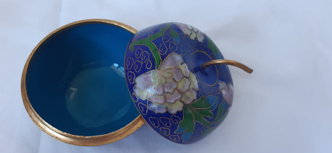 Cloisonne' Apple shaped trinket box