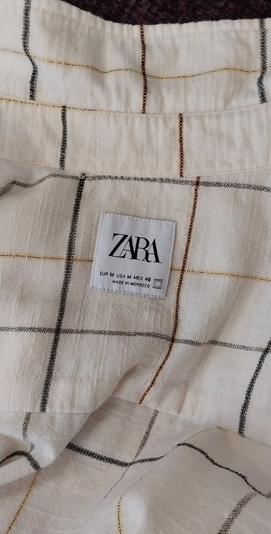 Zara Mens Cotton/Polyester Mix Long Sleeve Shirt Size M