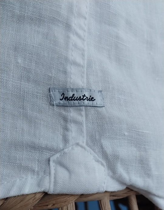 Industrie 100% Linen Long Sleeve Shirt White Size S