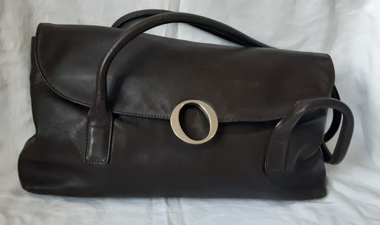 Oroton brown leather shoulder bag