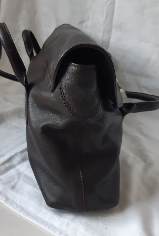 Oroton brown leather shoulder bag