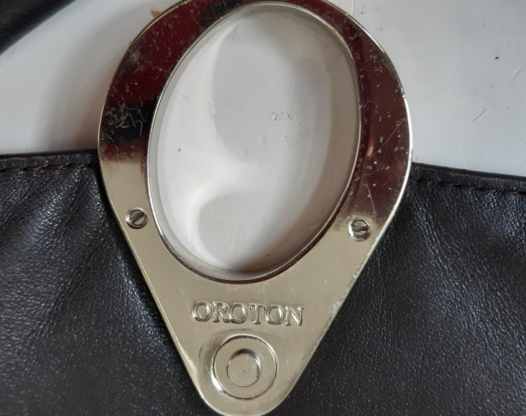 Oroton brown leather shoulder bag