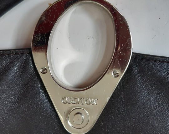 Oroton brown leather shoulder bag