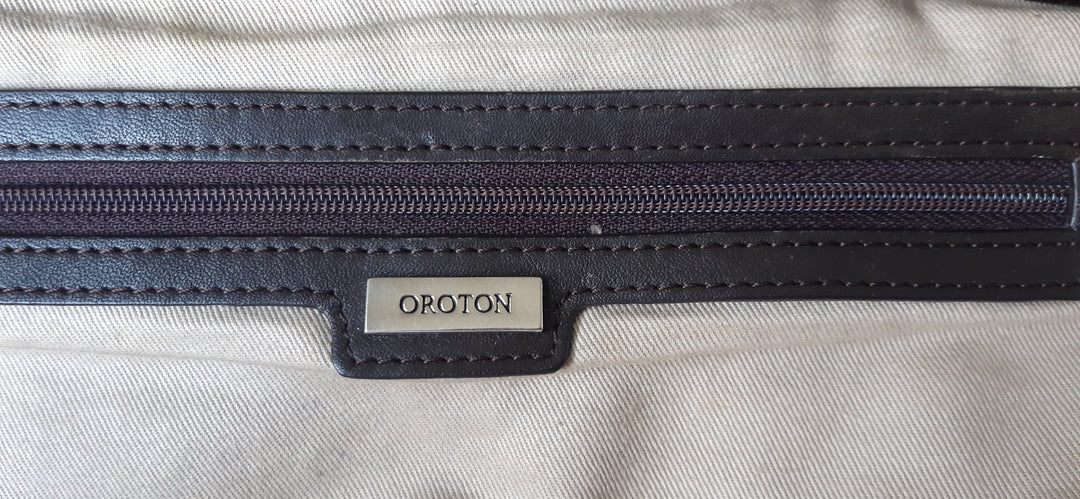 Oroton brown leather shoulder bag