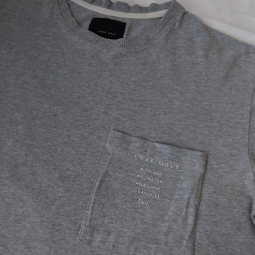 I Love Ugly Tee Shirt Gry Size S