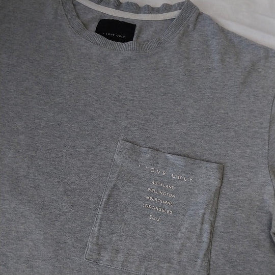 I Love Ugly Tee Shirt Gry Size S