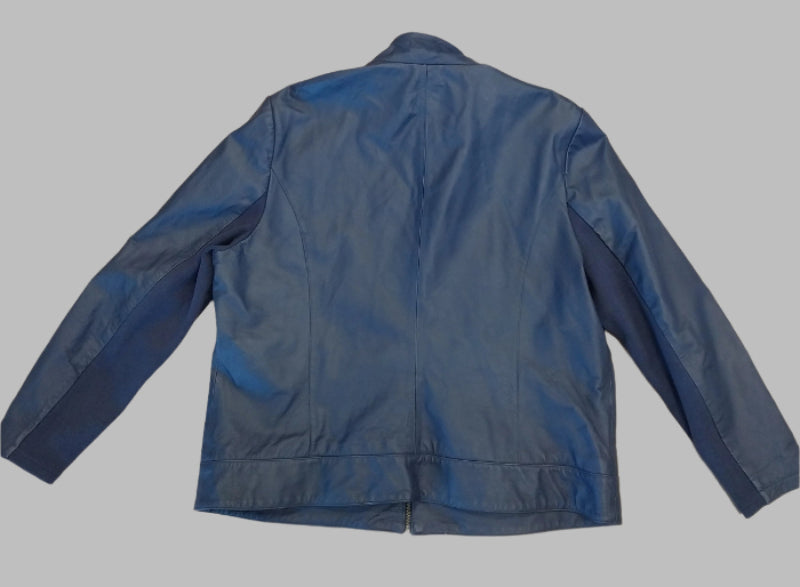 Capture Size 22 Women's Navy Leather Jacket