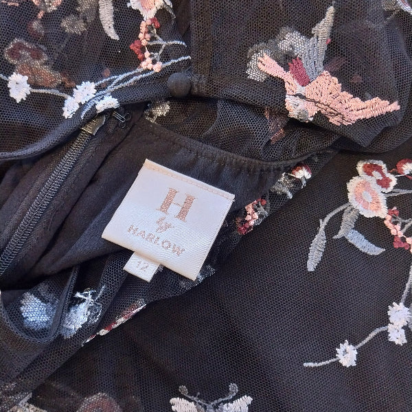 H by Harlow Embroidered Mesh Dress Size 12