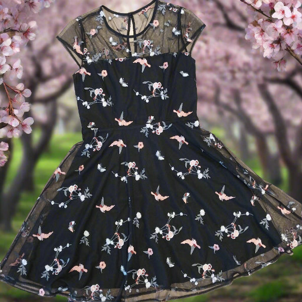H by Harlow Embroidered Mesh Dress Size 12