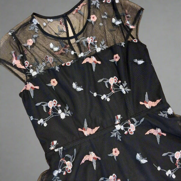 H by Harlow Embroidered Mesh Dress Size 12