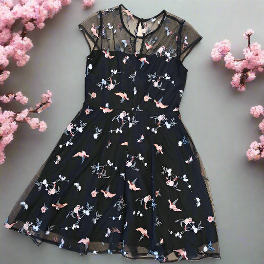 H by Harlow Embroidered Mesh Dress Size 12