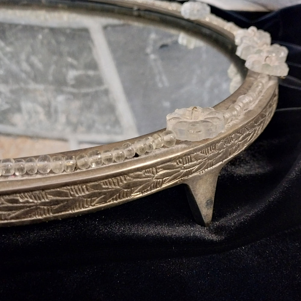 MCM Footed Vanity Mirrored Tray