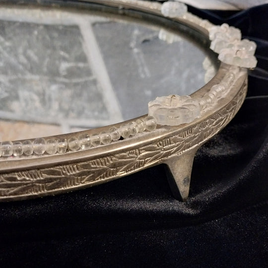 MCM Footed Vanity Mirrored Tray