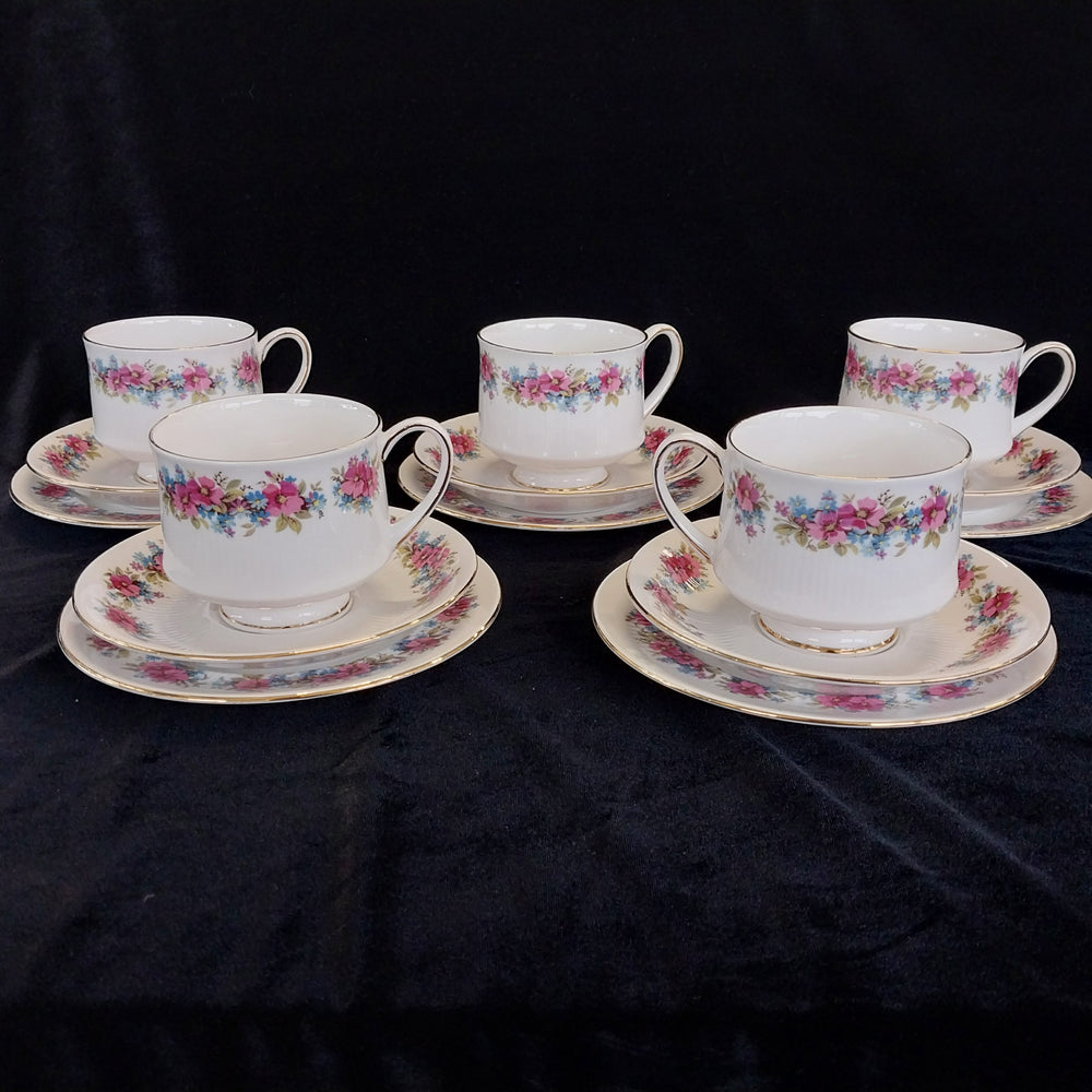 Vintage Royal Standard Fine Bone China Tea Set for 5 in  Masquerade Pattern