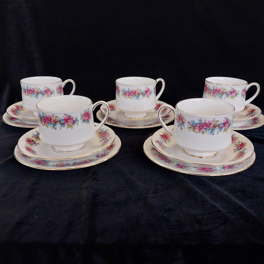 Vintage Royal Standard Fine Bone China Tea Set for 5 in  Masquerade Pattern