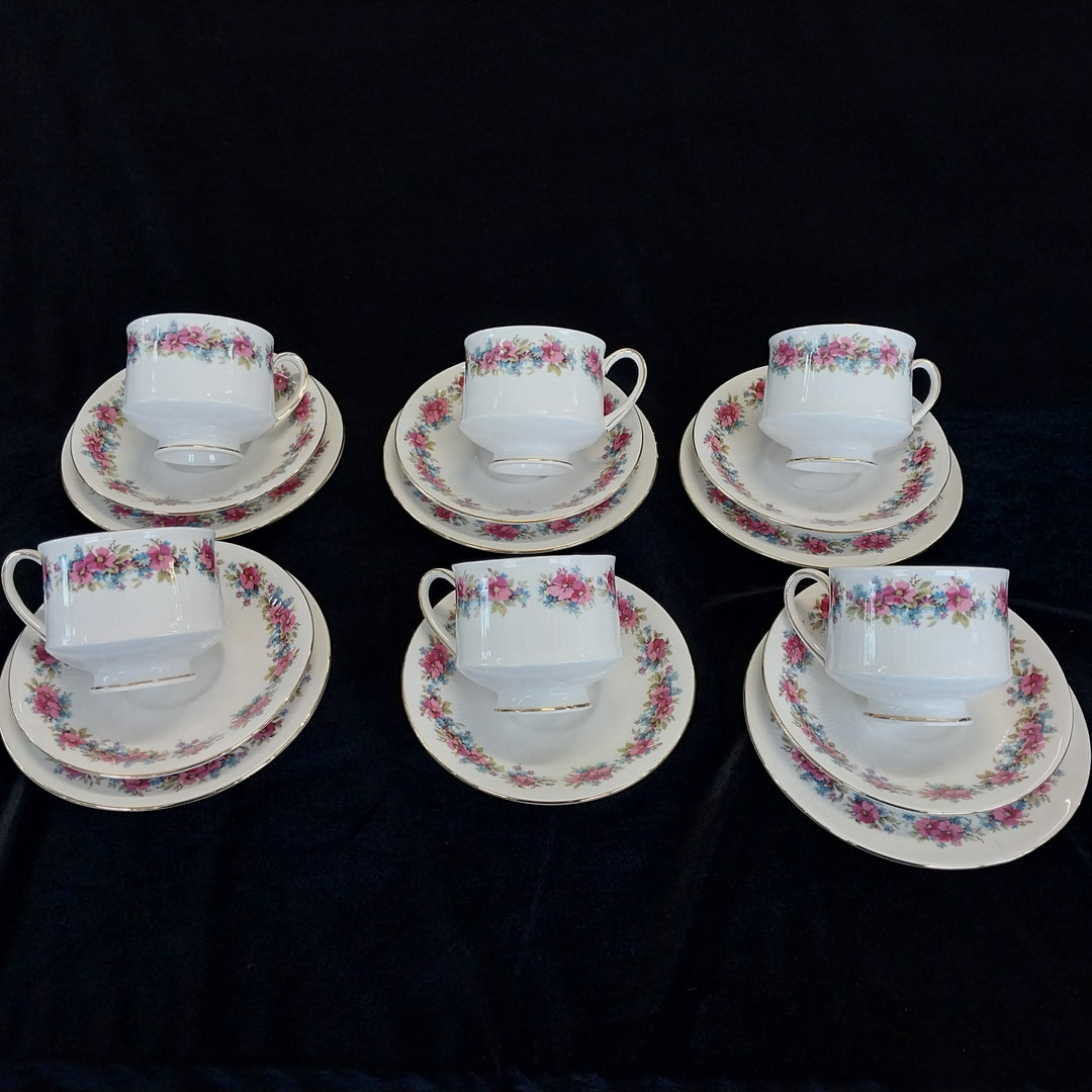 Vintage Royal Standard Fine Bone China Tea Set for 5 in  Masquerade Pattern