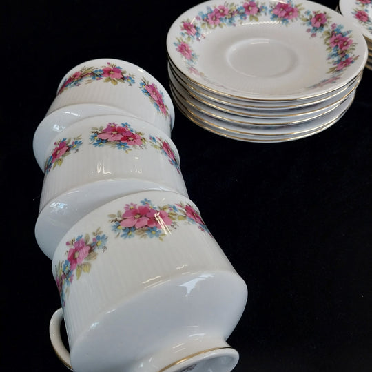 Vintage Royal Standard Fine Bone China Tea Set for 5 in  Masquerade Pattern