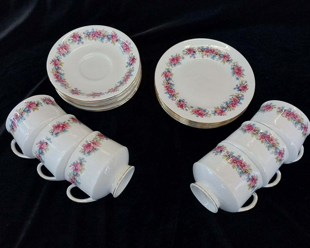 Vintage Royal Standard Fine Bone China Tea Set for 5 in  Masquerade Pattern