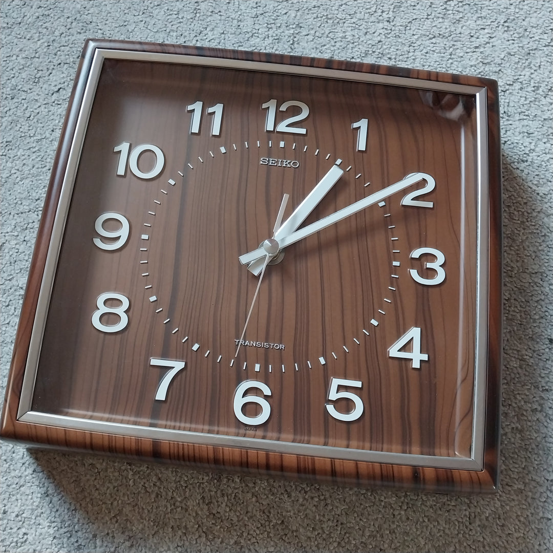Vintage Seiko Wall Clock Faux Wood
