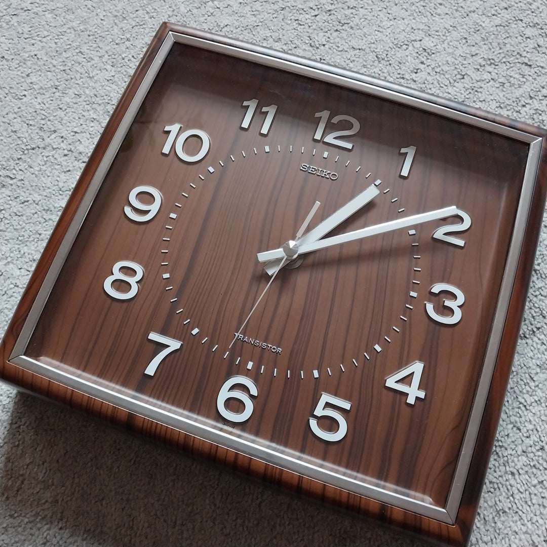Vintage Seiko Wall Clock Faux Wood