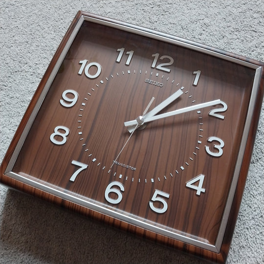 Vintage Seiko Wall Clock Faux Wood