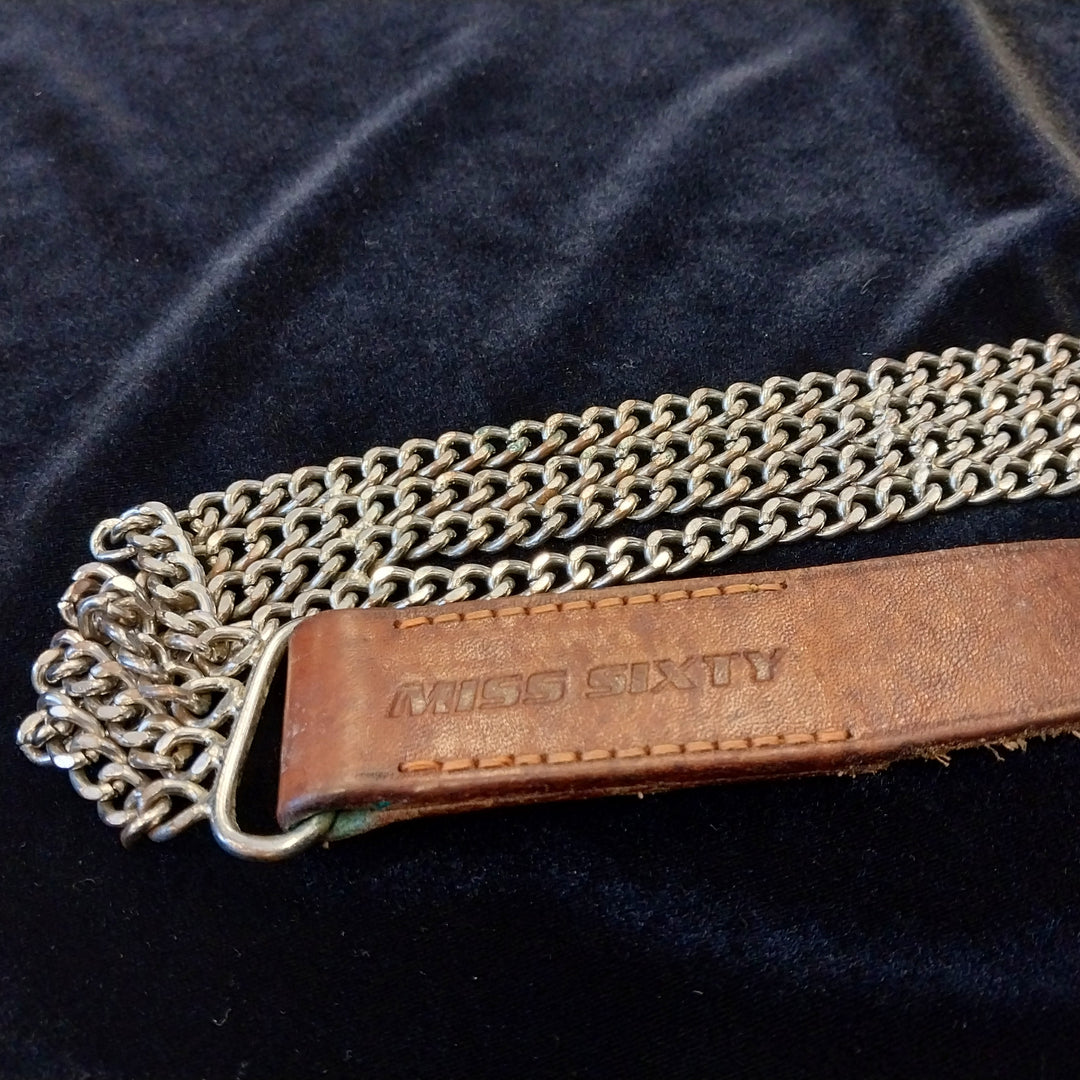 Miss Sixty Leather and Chain Belt