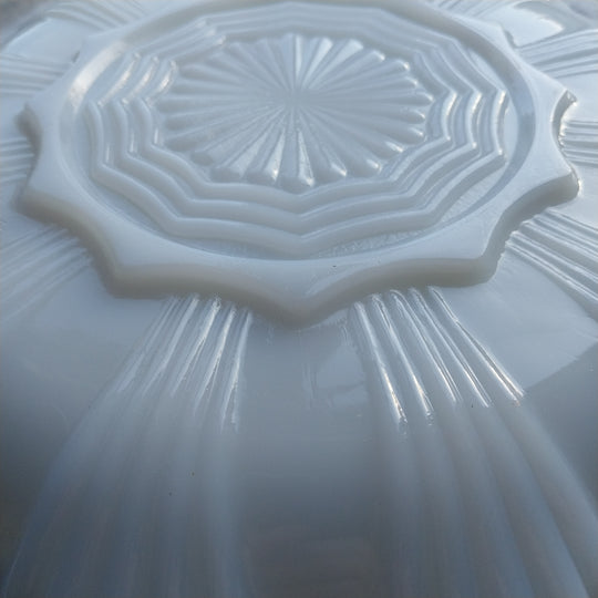Vintage Fire King Oven Ware Milk Glass USA Serving Plate 2