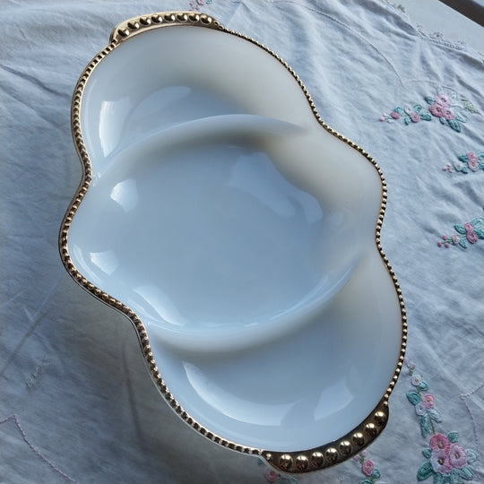 Vintage Fire King Oven Ware Milk Glass USA Serving Plate 1
