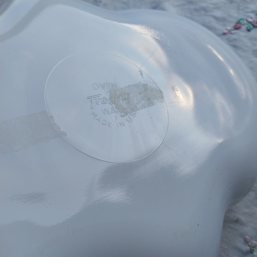 Vintage Fire King Oven Ware Milk Glass USA Serving Plate 1