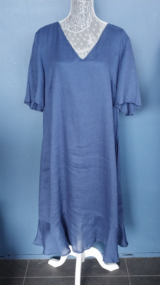 Fate + Becker Blue Linen Dress size 18 Aus