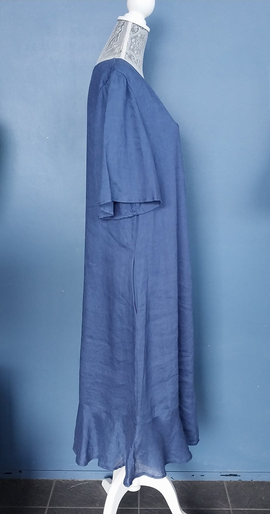 Fate + Becker Blue Linen Dress size 18 Aus