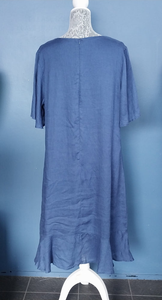 Fate + Becker Blue Linen Dress size 18 Aus